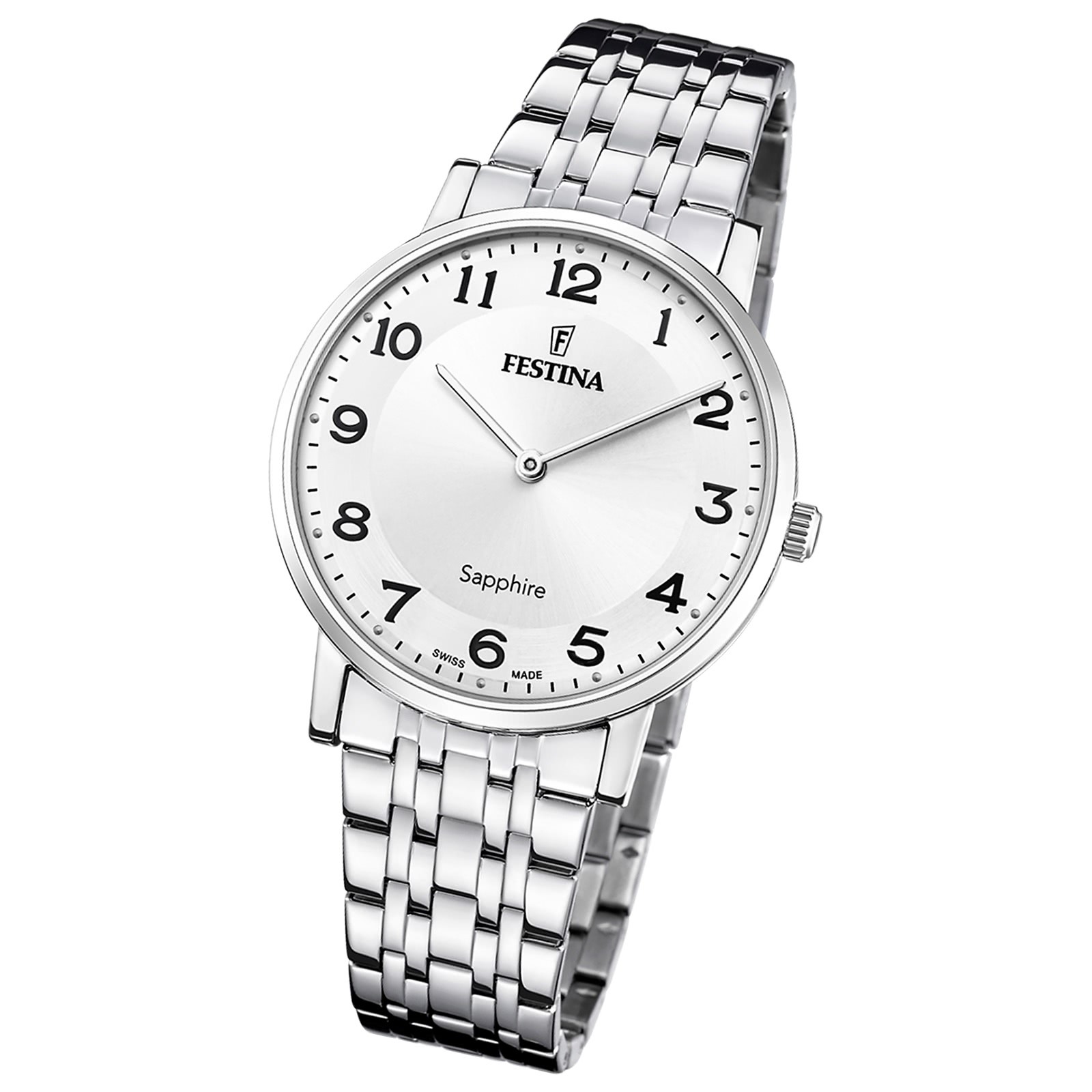 Festina Herrenuhr Swiss Made Armbanduhr Edelstahl silber UF20045/1