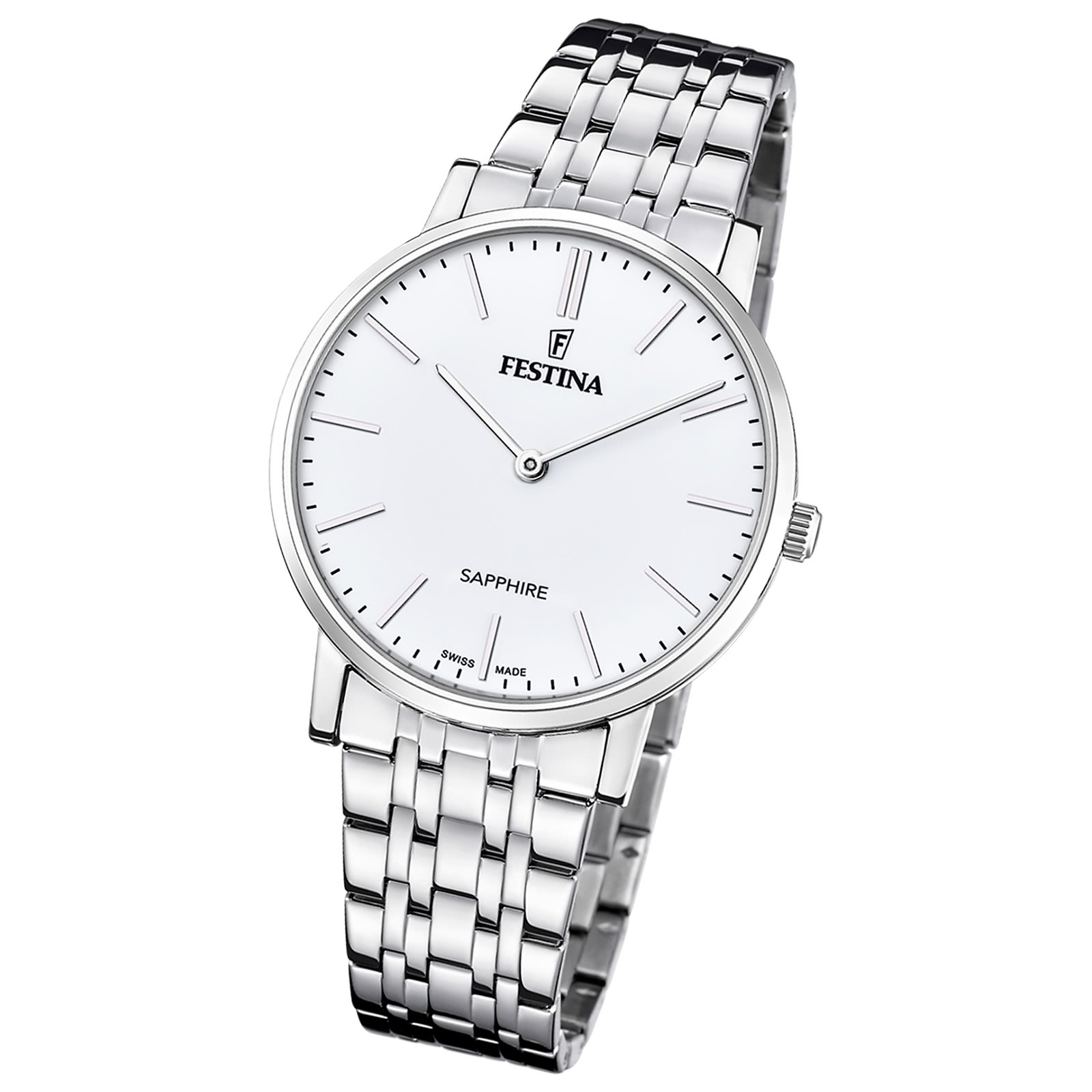 Festina Herrenuhr Swiss Made Armbanduhr Edelstahl silber UF20045/2