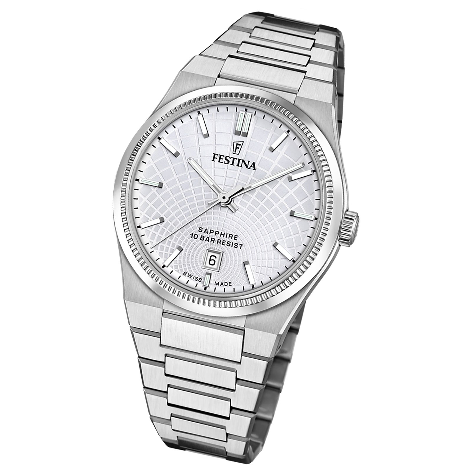 Festina Herrenuhr Swiss Made Armbanduhr Edelstahl silber UF20051/1