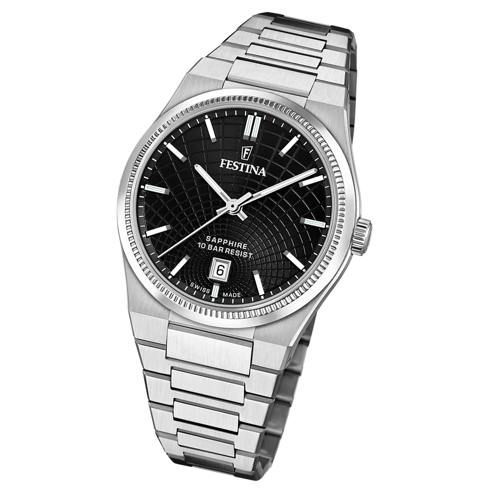 Festina Herrenuhr Swiss Made Armbanduhr Edelstahl silber UF20051/6