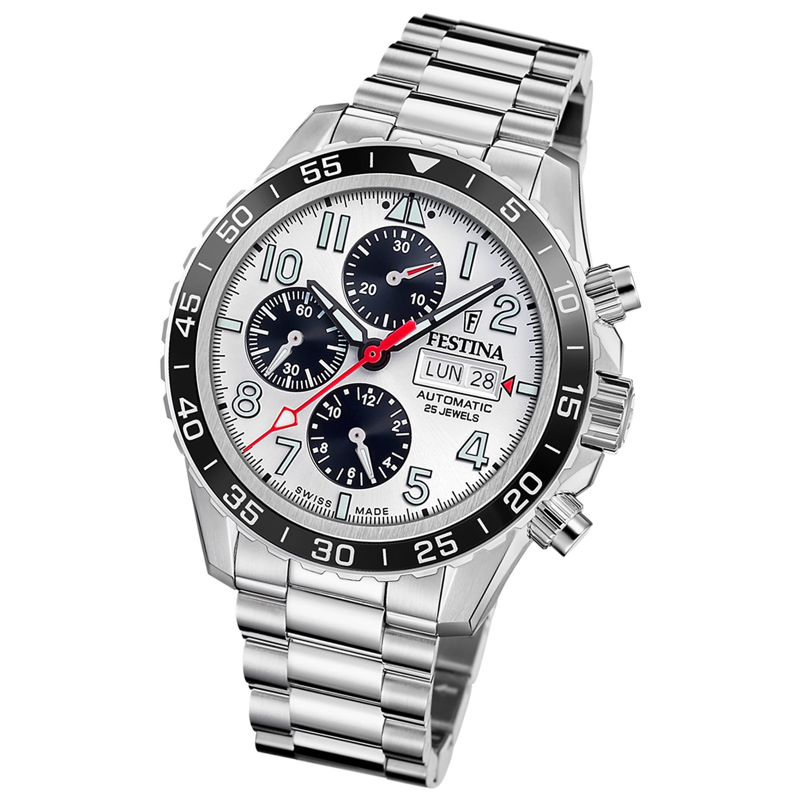 Festina Herrenuhr Swiss Made Armbanduhr Edelstahl silber UF20055/1