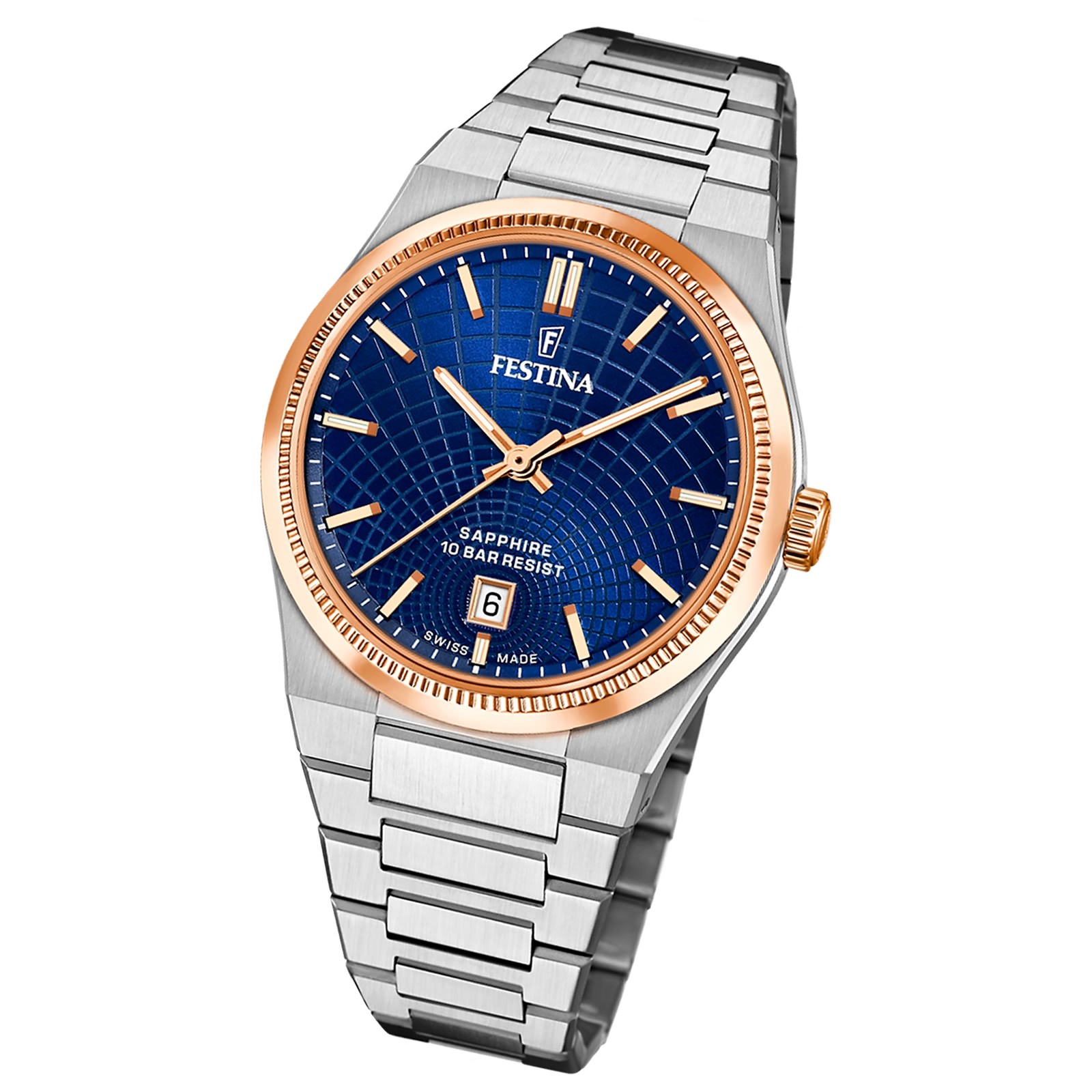 Festina Herrenuhr Swiss Made Armbanduhr Edelstahl silber UF20065/2