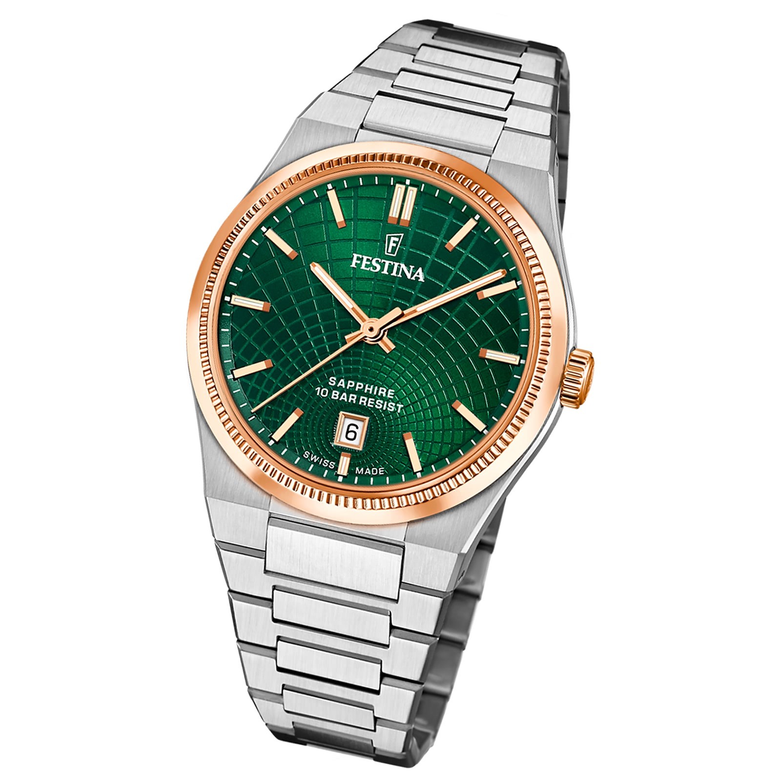 Festina Herrenuhr Swiss Made Armbanduhr Edelstahl silber UF20065/3