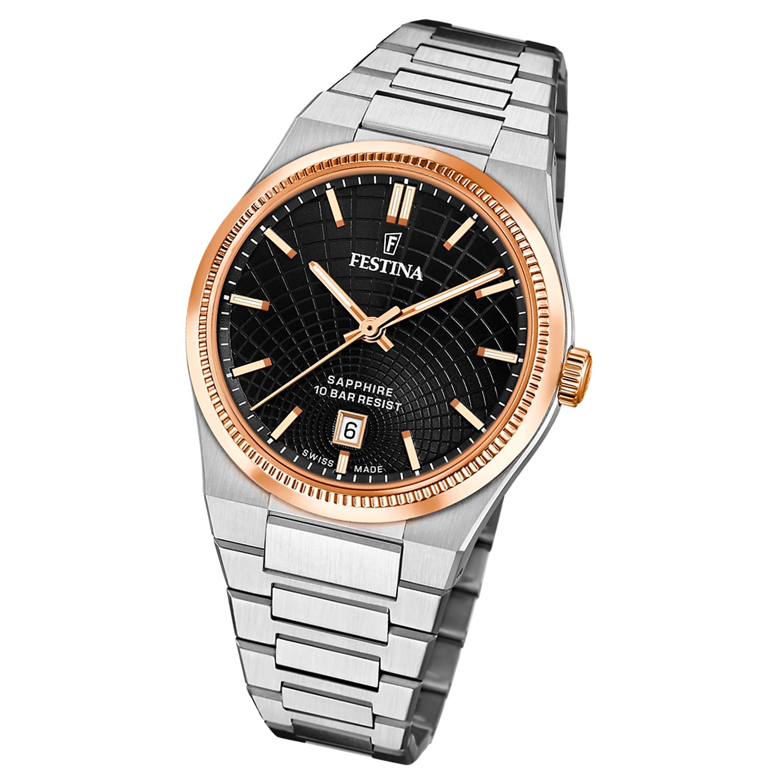 Festina Herrenuhr Swiss Made Armbanduhr Edelstahl silber UF20065/4