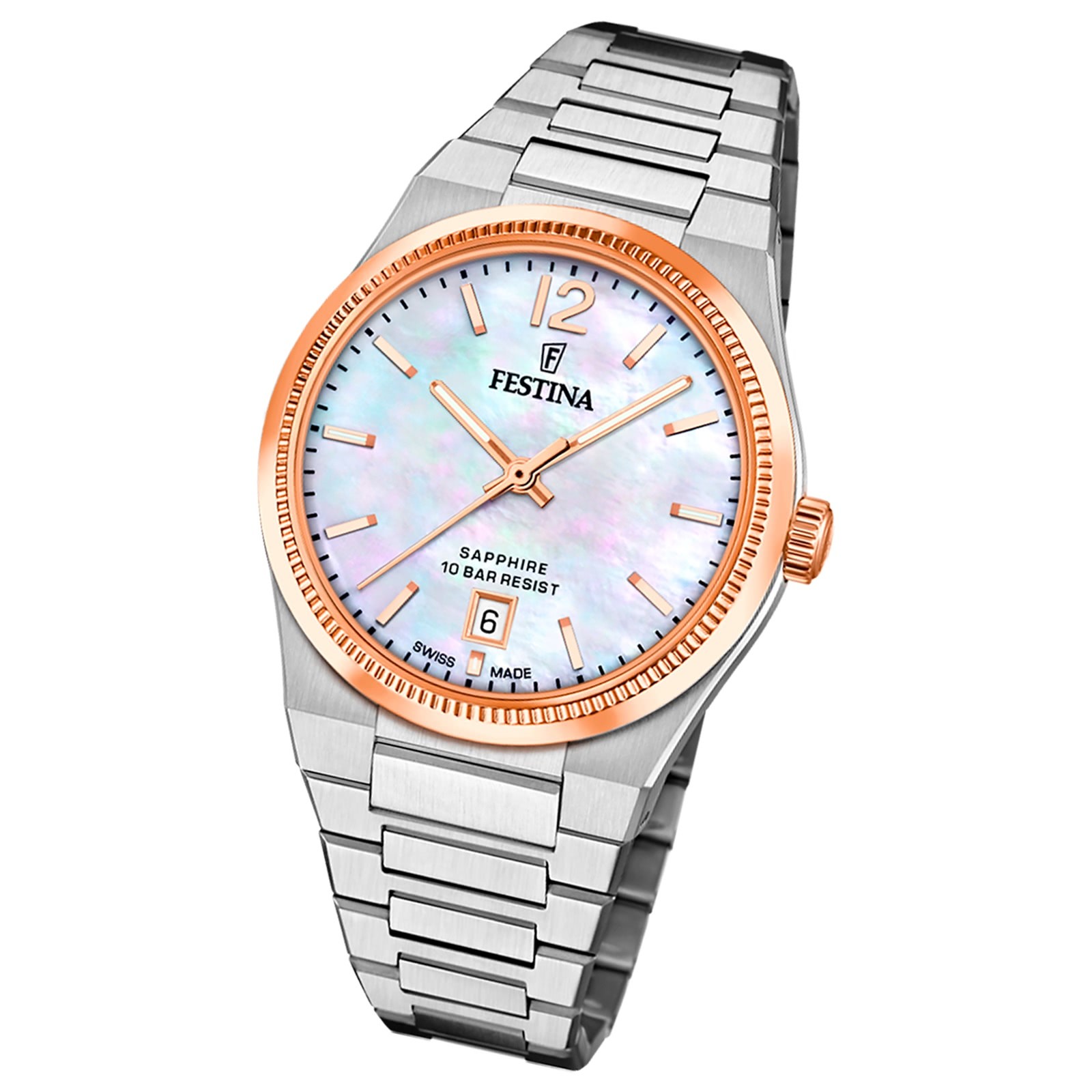 Festina Damenuhr Swiss Made Armbanduhr Edelstahl silber UF20066/1