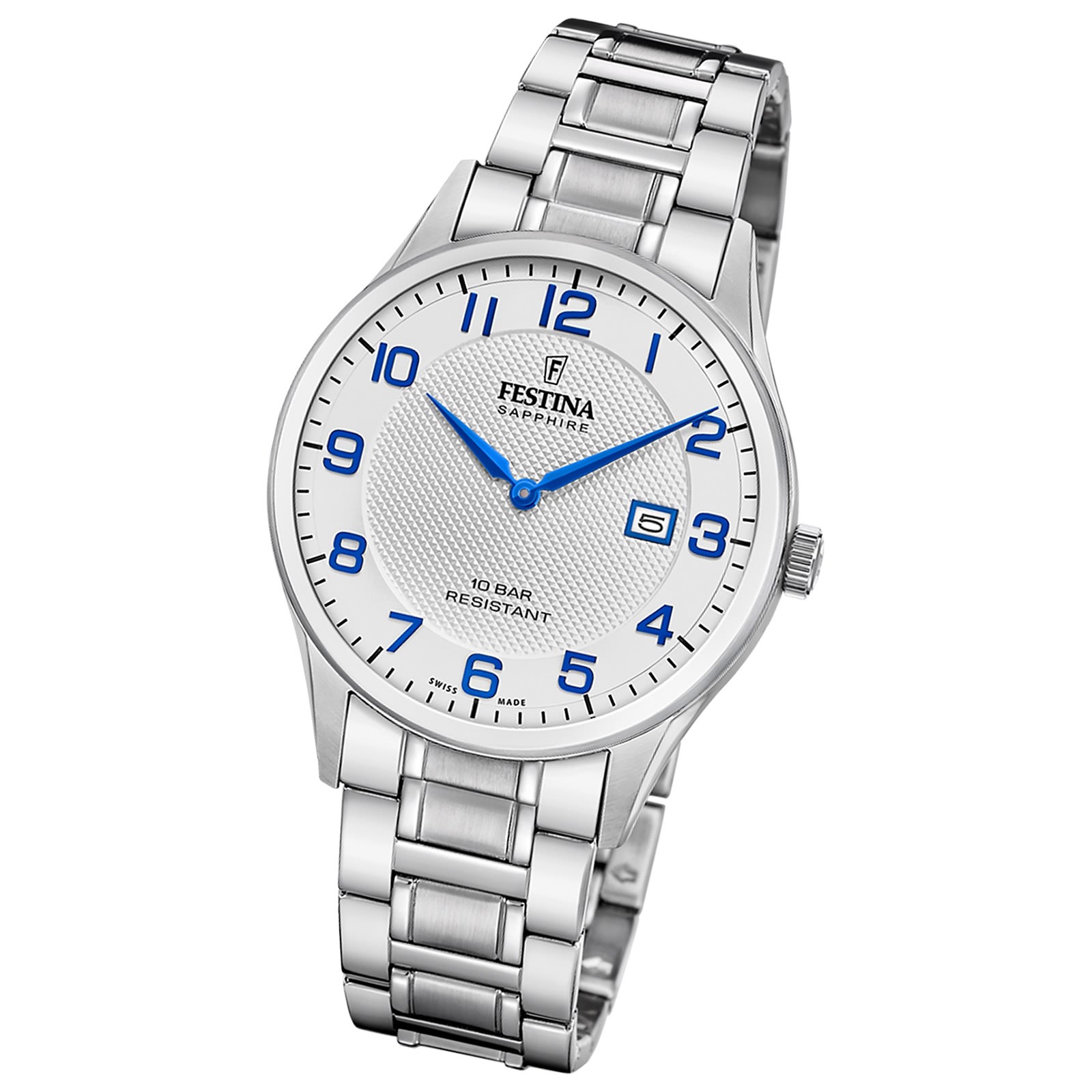 Festina Herrenuhr Swiss Made Armbanduhr Edelstahl silber UF20067/1