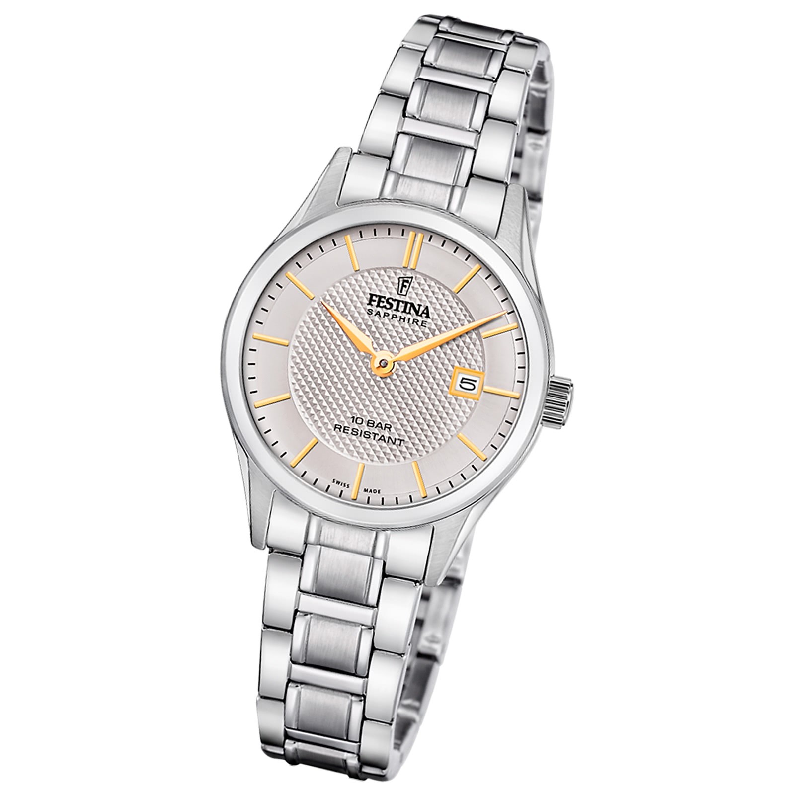 Festina Damenuhr Swiss Made Armbanduhr Edelstahl silber UF20068/4