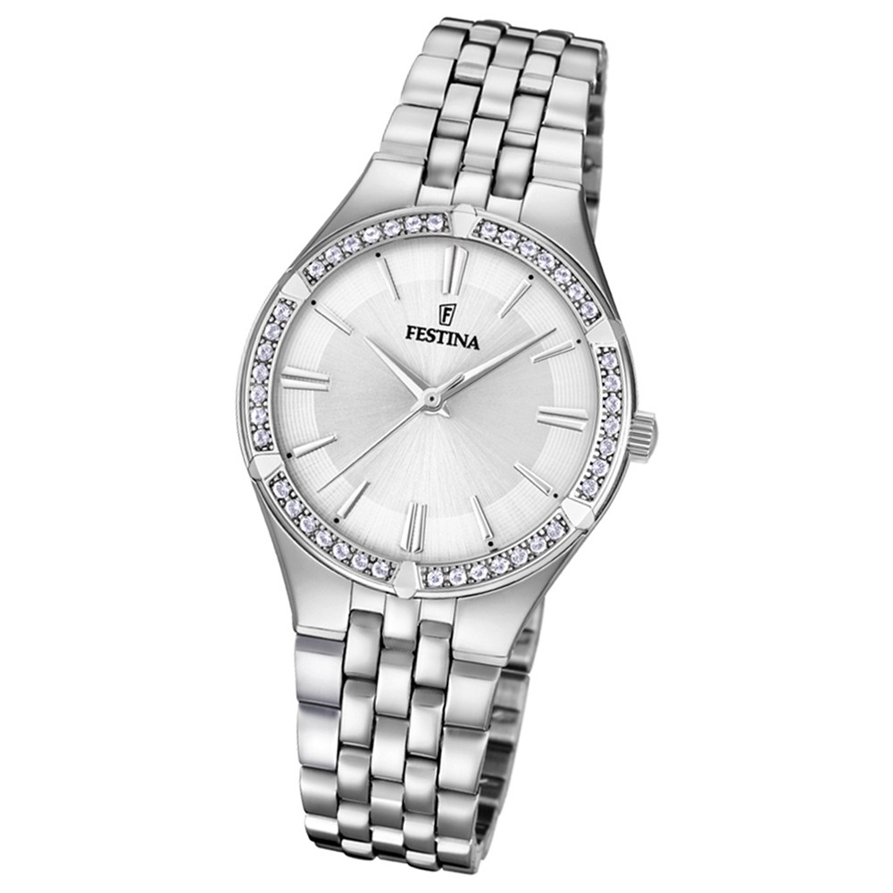 Festina Damen Armband-Uhr F20223/1 Quarz Edelstahl silber UF20223/1