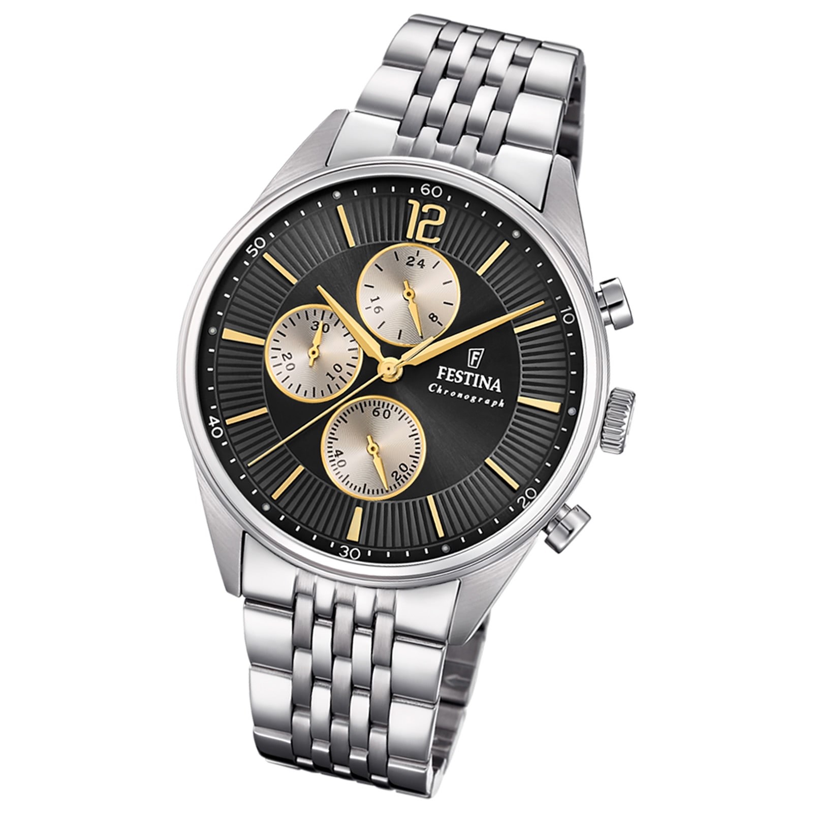 Festina Herrenuhr Edelstahl silber Timeless chronograph Armbanduhr UF20285/A