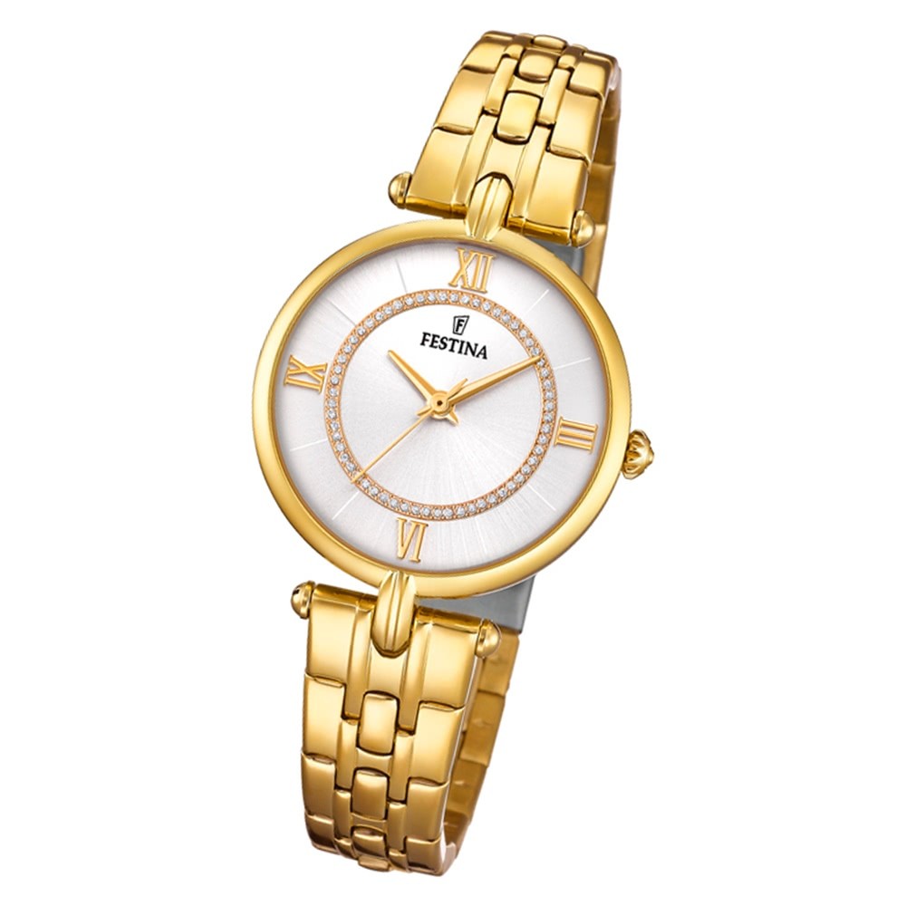 Festina Damen Armbanduhr Analog F20317/1 Quarz Edelstahl gold UF20317/1