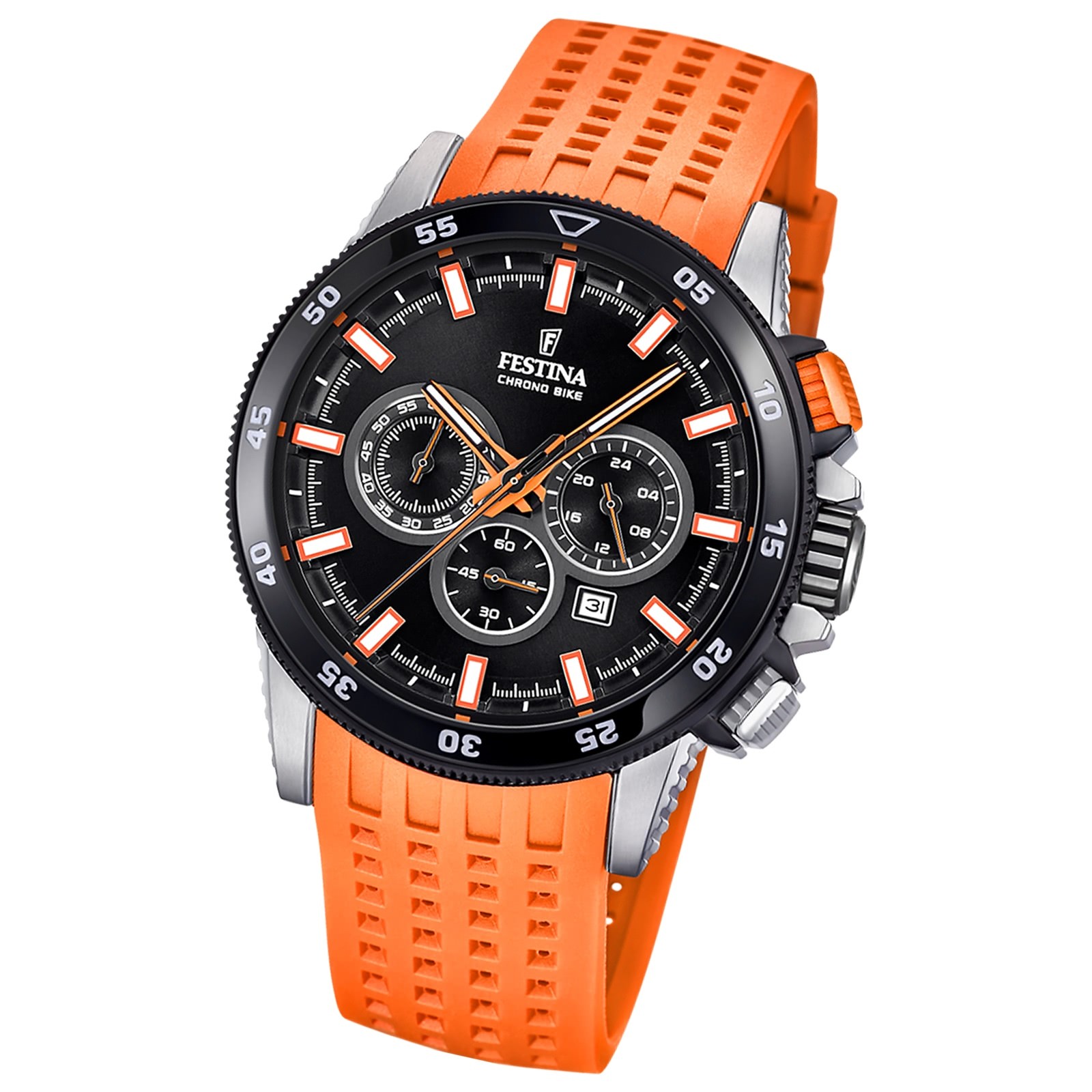 Festina Herren Armbanduhr Chrono Bike F20353/6 Quarz PU orange UF20353/6