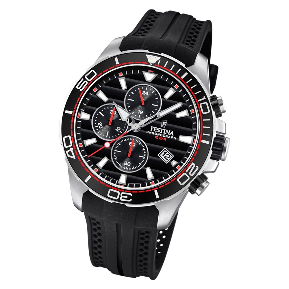 Festina Herren Armbanduhr The Originals F20370/6 Quarz PU schwarz UF20370/6