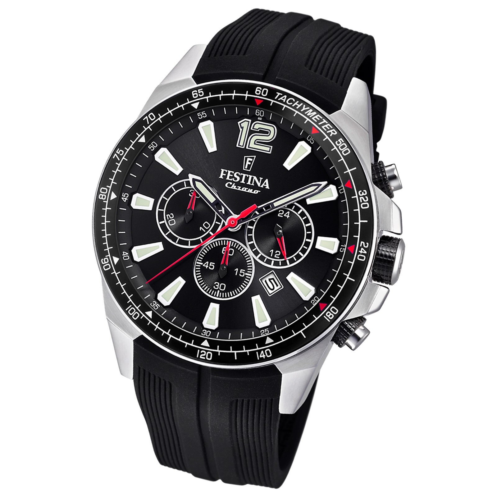 Festina Herren Armbanduhr The Originals F20376/3 Quarz PU schwarz UF20376/3