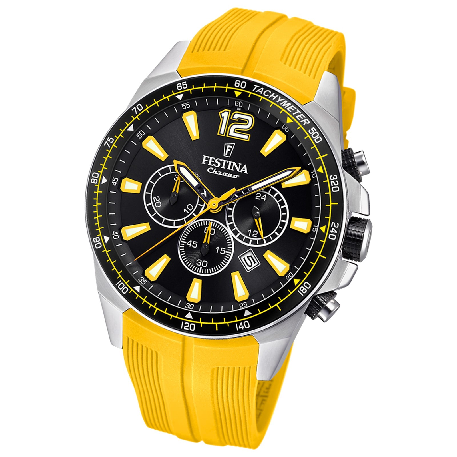 Festina Herren Armbanduhr The Originals F20376/4 Quarz PU gelb UF20376/4