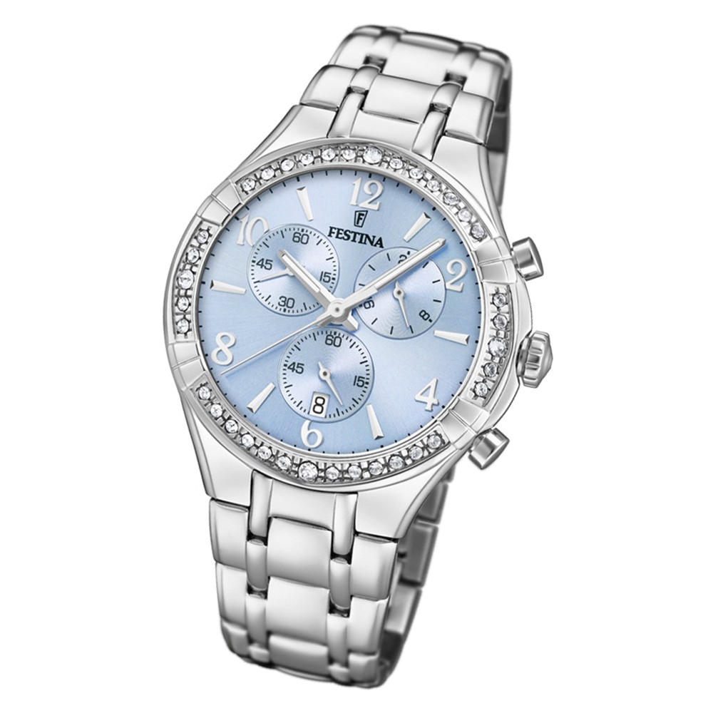 Festina Damen Armbanduhr Boyfriend F20392/2 Quarz Edelstahl silber UF20392/2