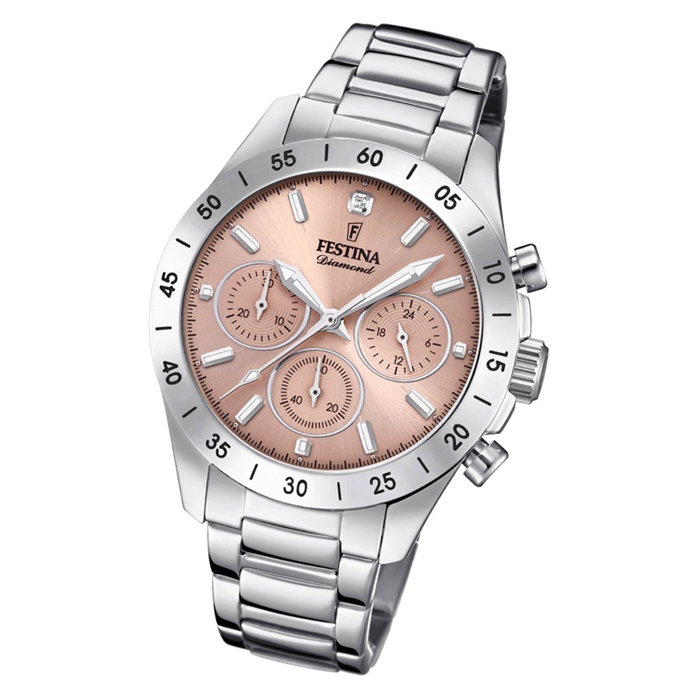 Festina Damen Armbanduhr Boyfriend F20397/3 Quarz Edelstahl silber UF20397/3