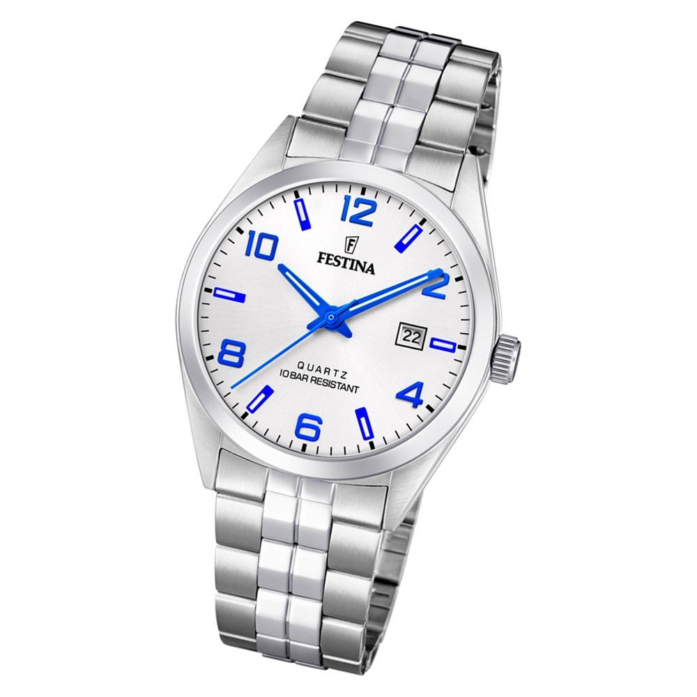 Festina Herren Armbanduhr Klassik F20437/5 Quarz Edelstahl silber UF20437/5