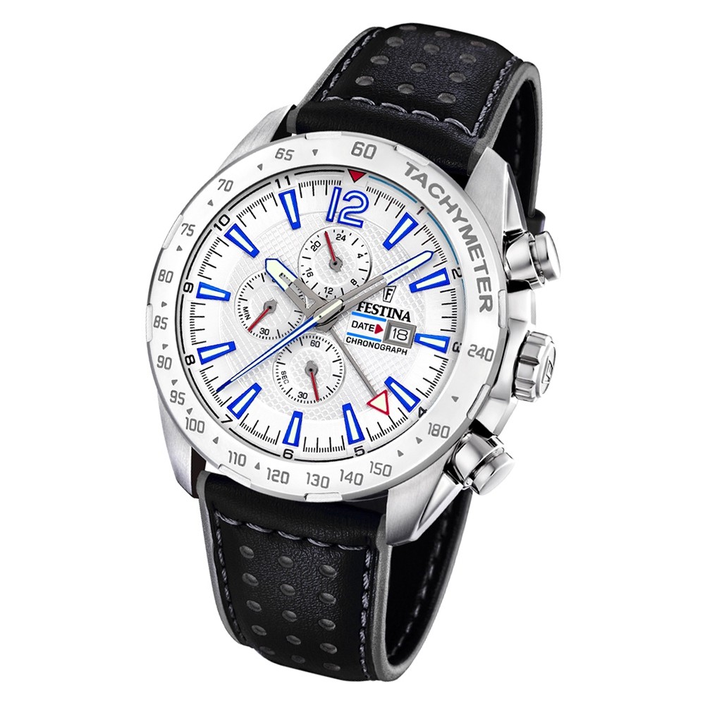 Festina Herren Armbanduhr Chronograph Sport F20440/1 Leder schwarz UF20440/1