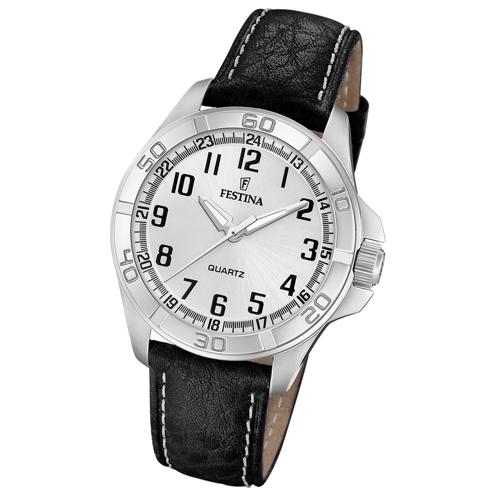 Festina Herrenuhr Klassik Armbanduhr Leder schwarz UF20444/3