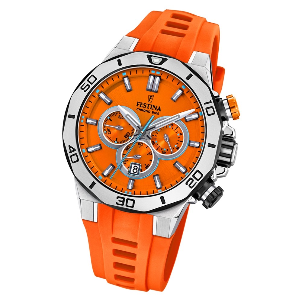 Festina Herren Armbanduhr Chrono Bike F20449/C Quarz Silikon orange UF20449/C