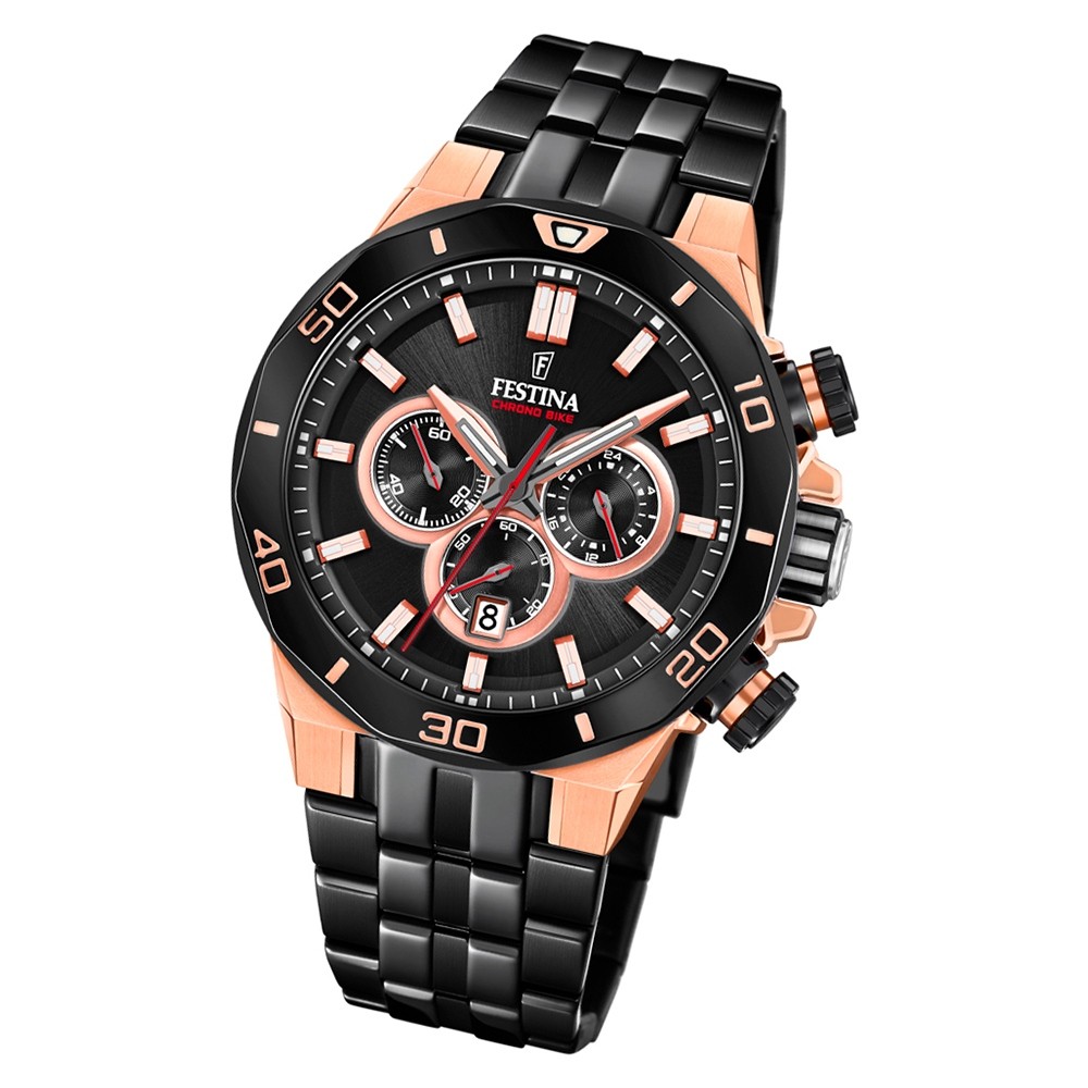 Festina Herren Armbanduhr Chrono Bike F20451/1 Quarz Edelstahl schwarz UF20451/1