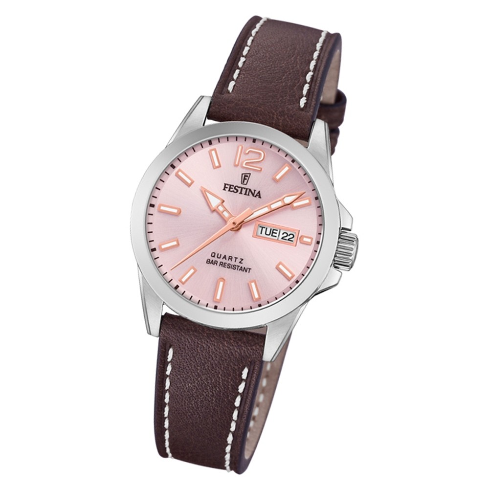 Festina Damen Armbanduhr Klassik F20456/2 Quarz Leder braun UF20456/2