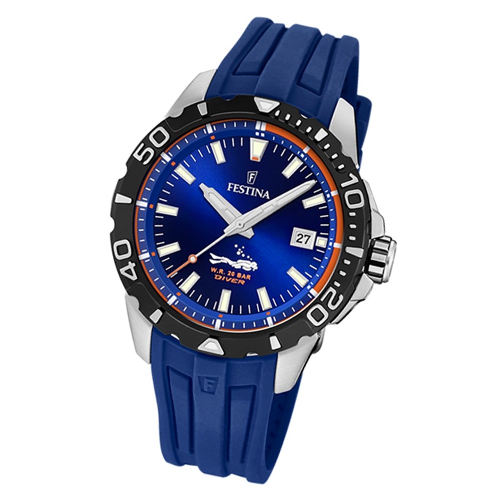 Festina Herren Armbanduhr The Originals F20462/1 Quarz PU blau UF20462/1