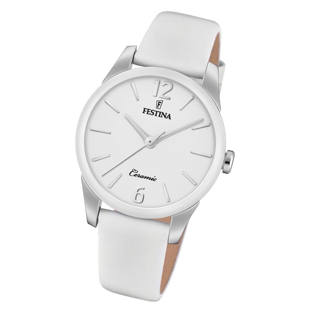 Festina Damen Armbanduhr Trend F20473/4 Quarz Leder weiß UF20473/4