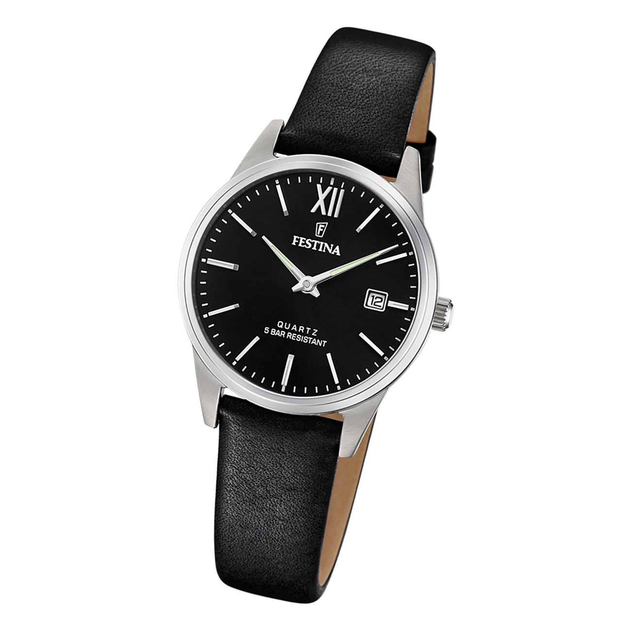 Festina Damen Armbanduhr Klassik F20510/4 Analog Leder schwarz UF20510/4
