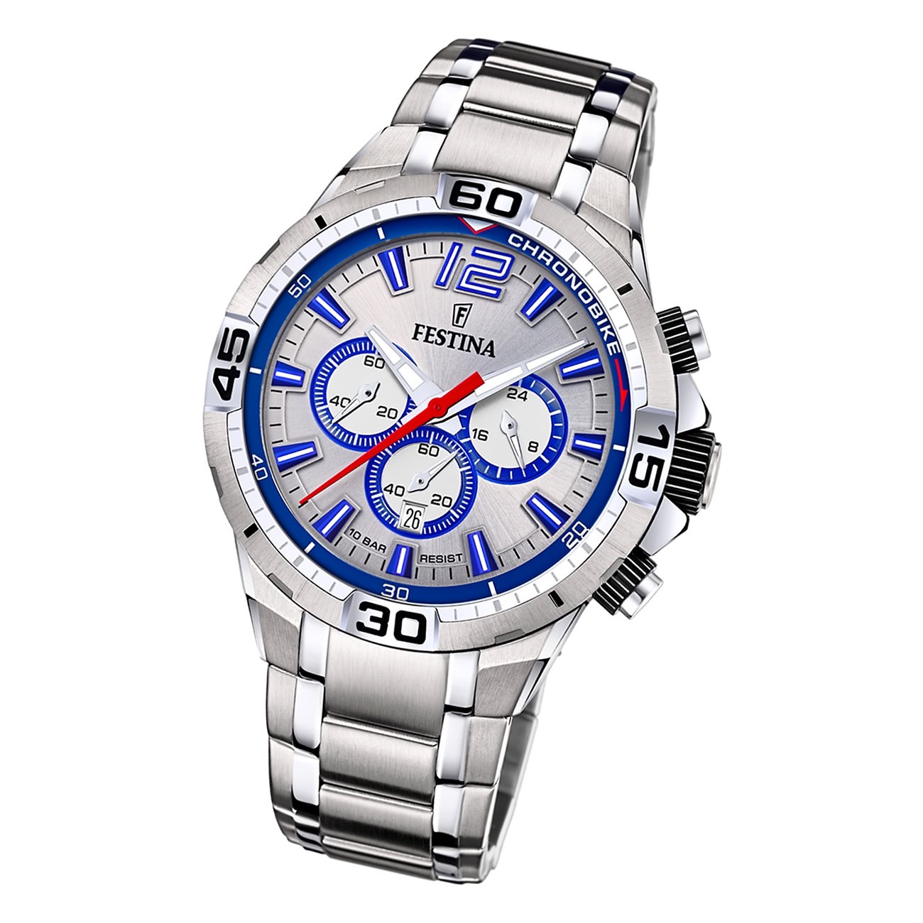 Festina Herren Armbanduhr Chrono Bike F20522/1 Edelstahl silber UF20522/1