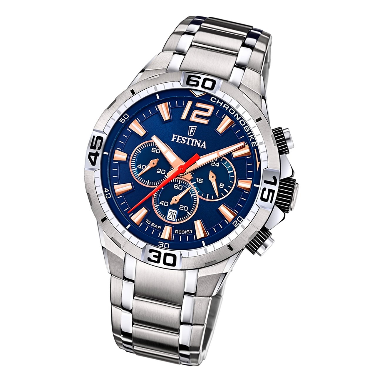 Festina Herren Armbanduhr Chrono Bike F20522/4 Edelstahl silber UF20522/4