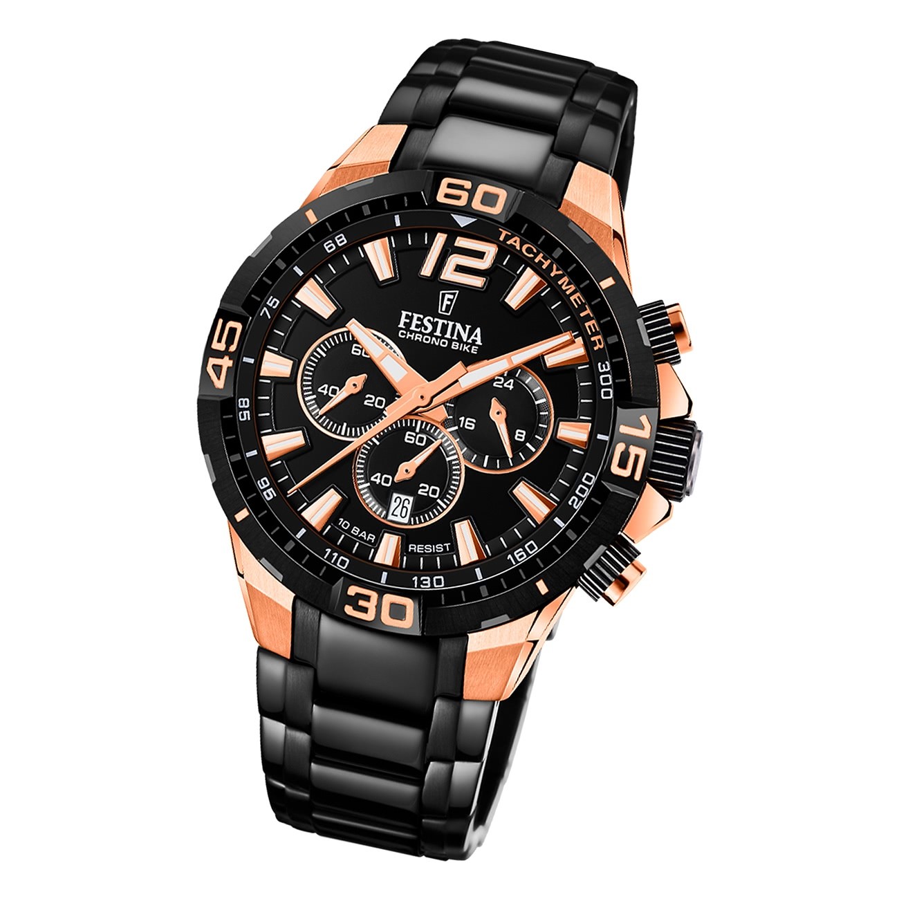 Festina Herren Armbanduhr Chrono Bike F20525/1 Edelstahl schwarz UF20525/1