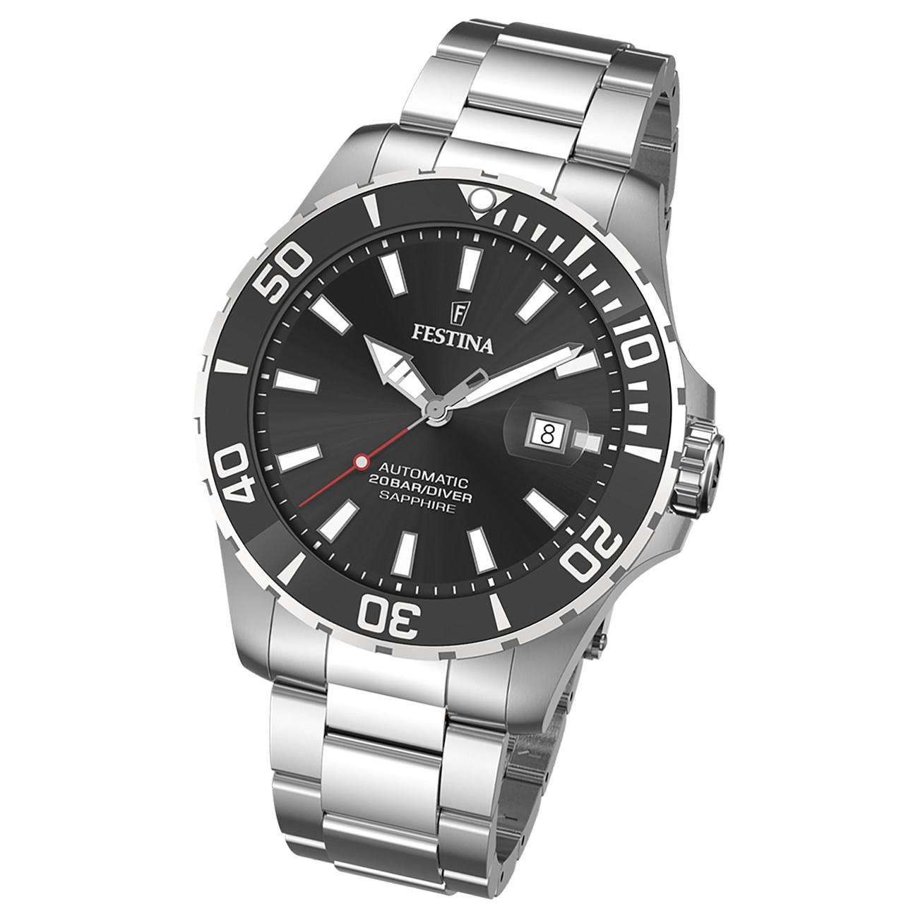 Festina Herrenuhr Automatik F20531/4 Armbanduhr Edelstahl silber UF20531/4