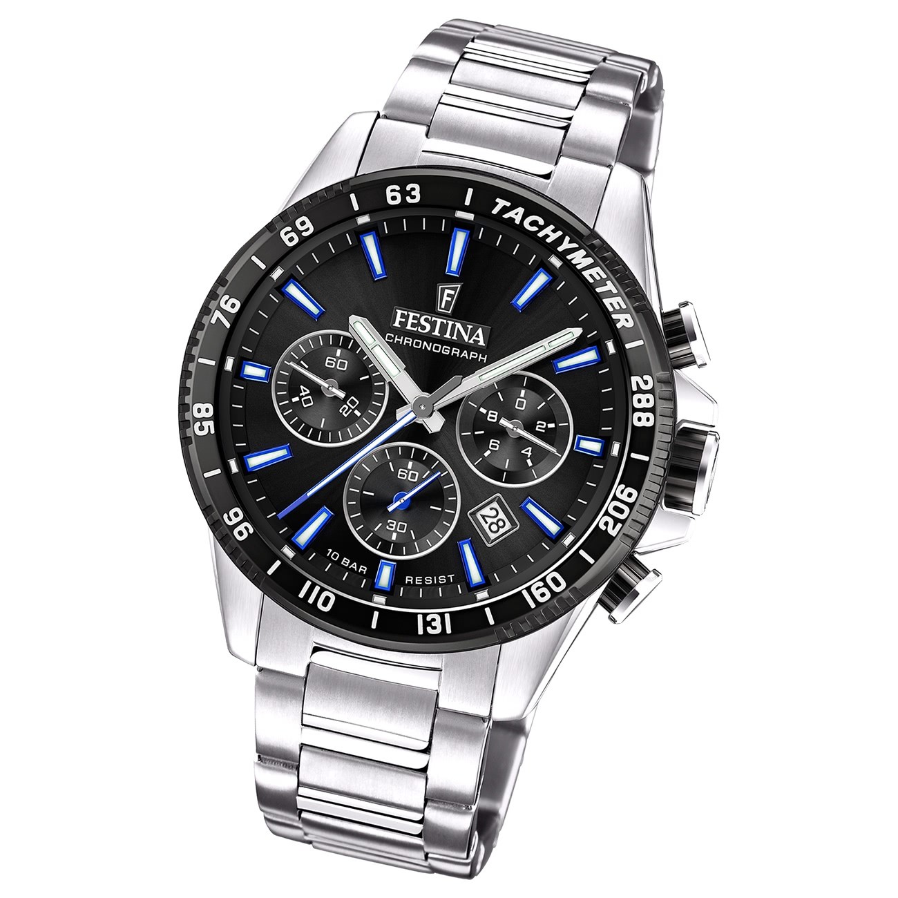 Festina Herrenuhr Timeless Chronograph Armbanduhr Edelstahl silber UF20560/5