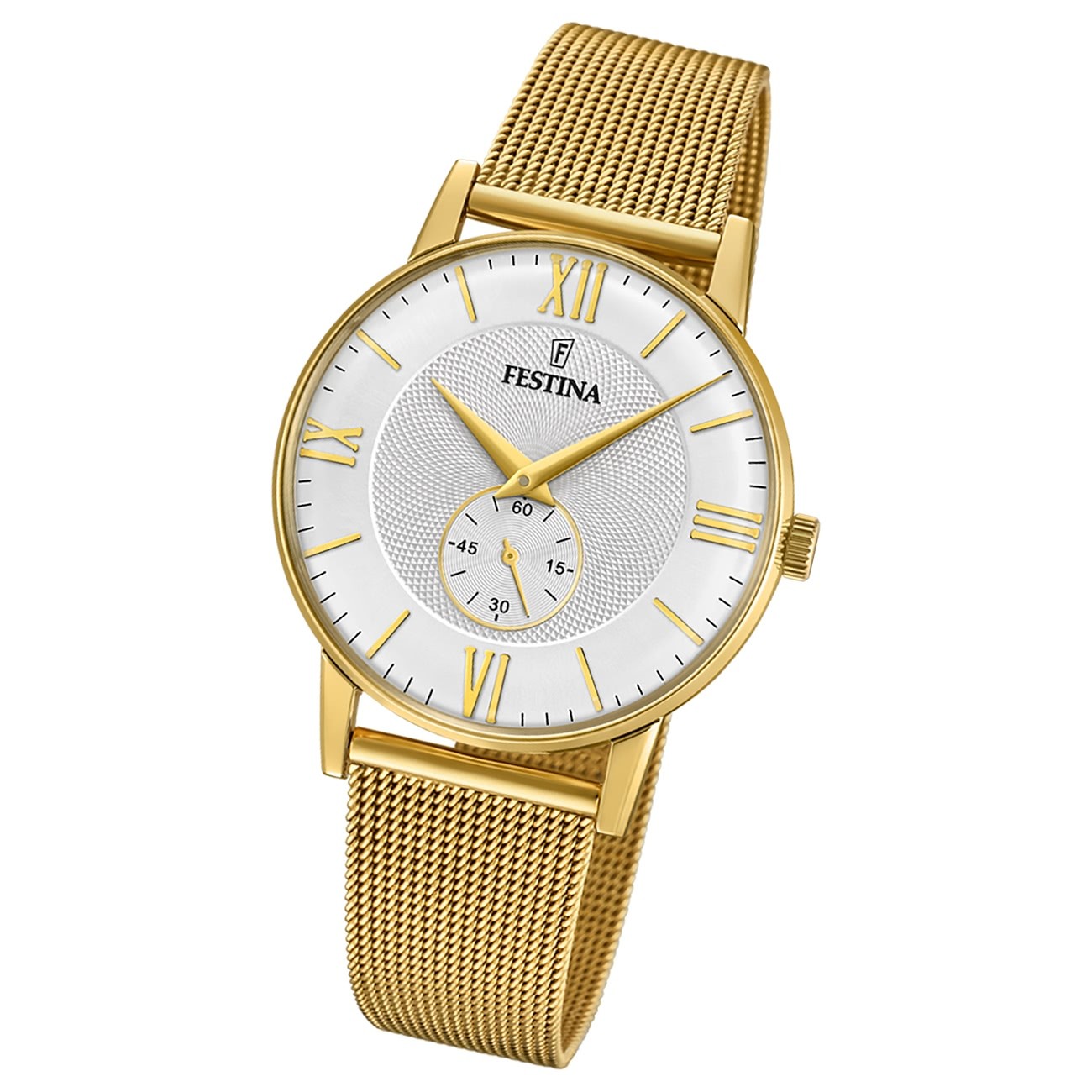 Festina Herrenuhr Klassik F20569/2 Armbanduhr Edelstahl gold UF20569/2
