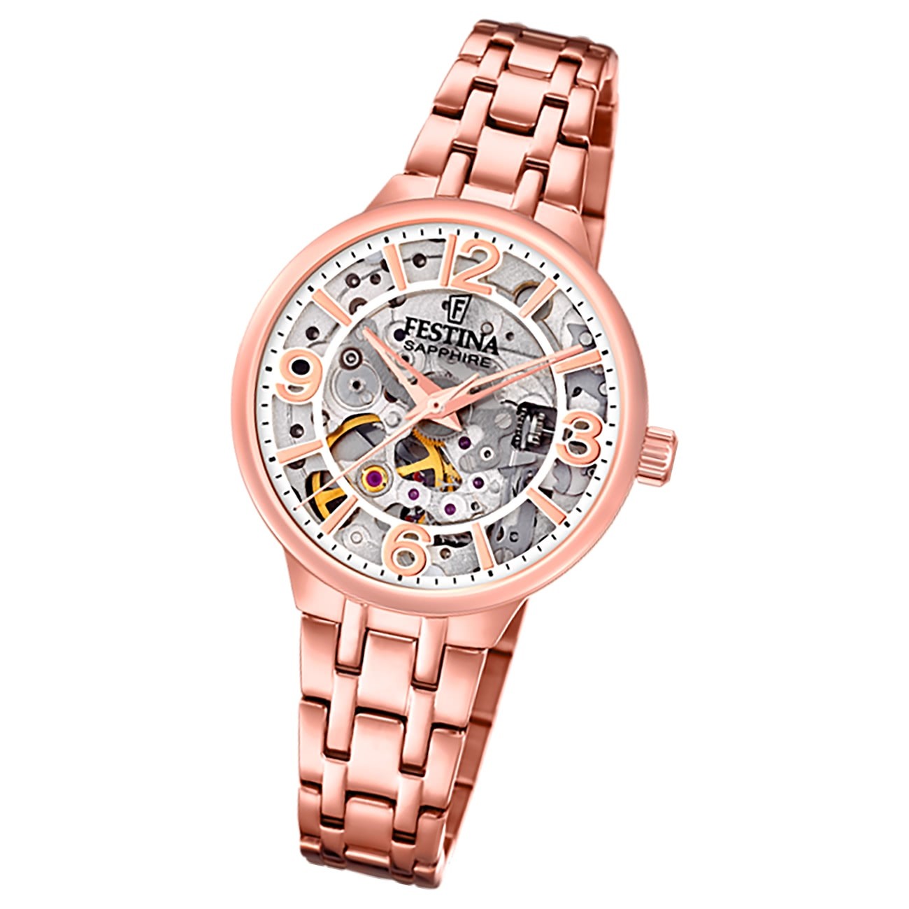 Festina Damenuhr Automatik F20616/1 Armbanduhr Edelstahl rosé UF20616/1