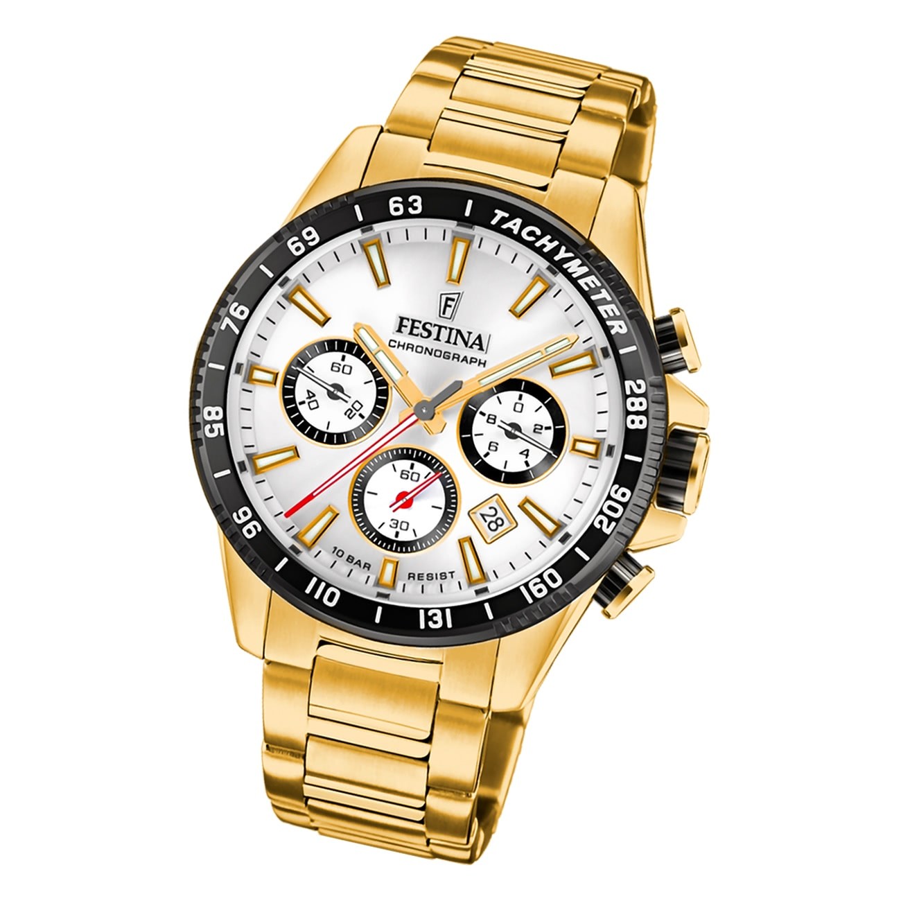 Festina Herrenuhr Edelstahl gold Timeless Chronograph Armbanduhr UF20634/1