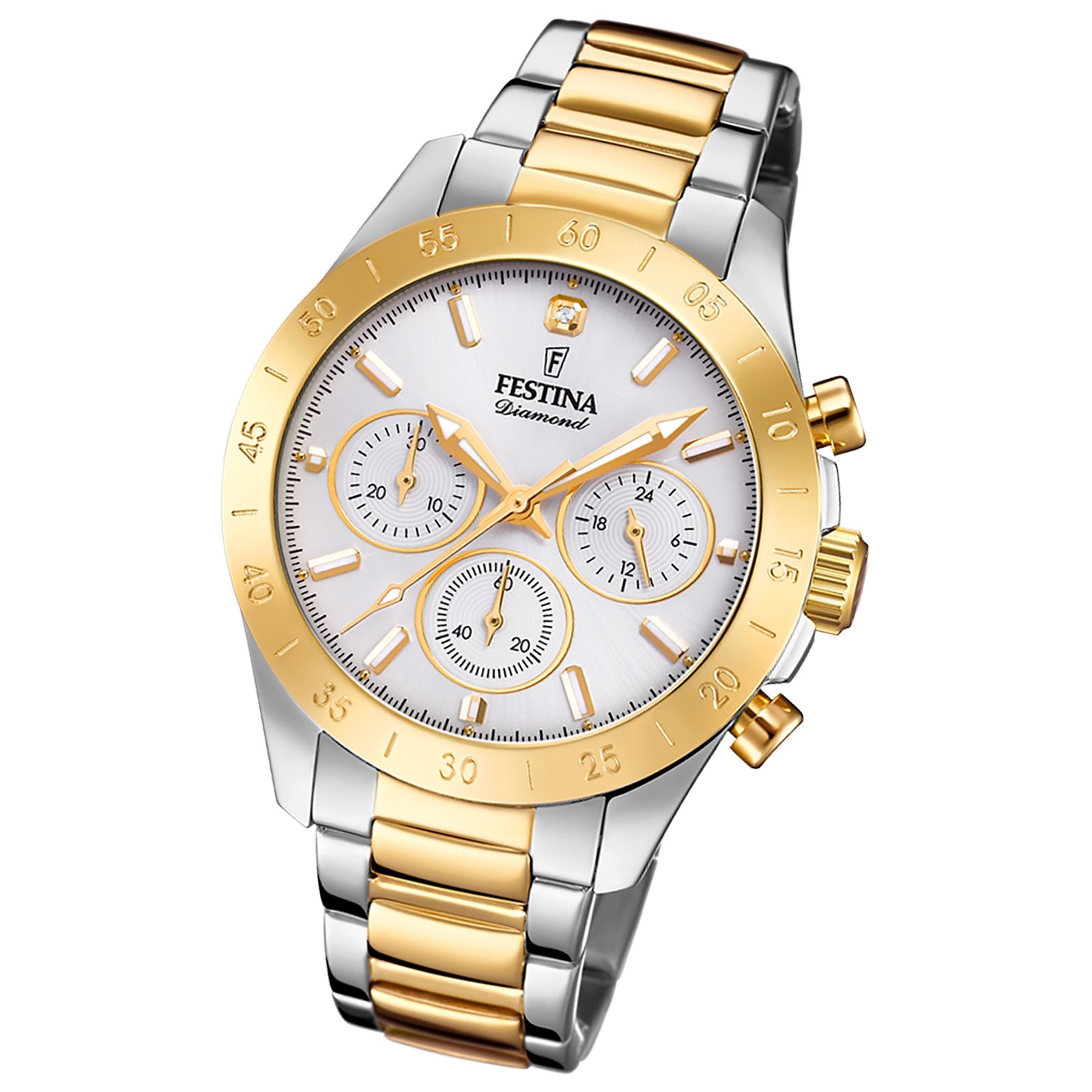 Festina Damenuhr Edelstahl silber gold Festina Boyfriend Armbanduhr UF20651/1