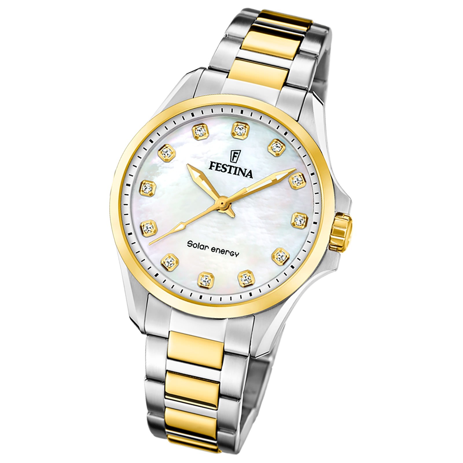 Festina Damenuhr Edelstahl silber gold Festina Solar Energy Solaruhr UF20655/1