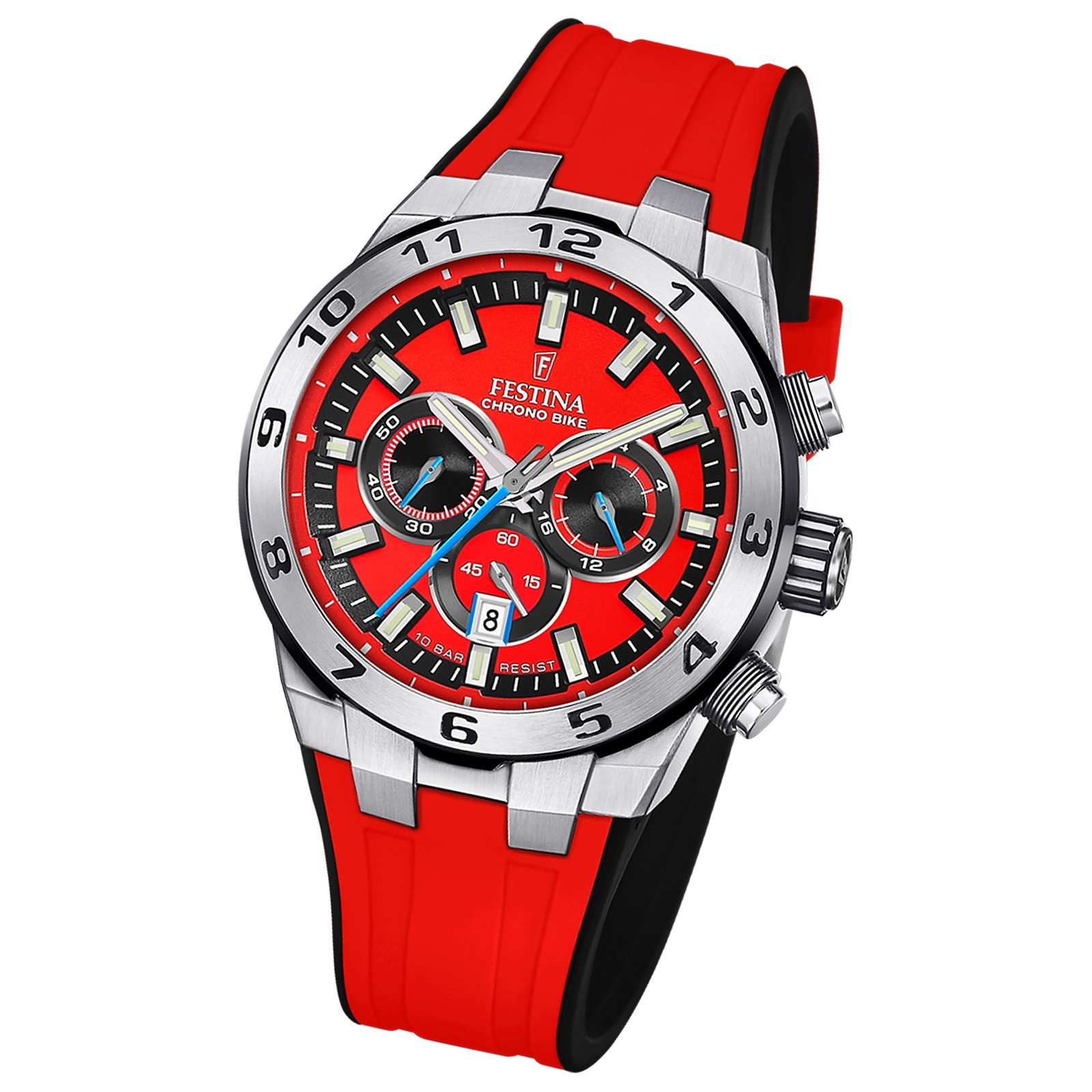 Festina Herrenuhr Silikon rot schwarz Festina Chrono Bike Armbanduhr UF20671/5