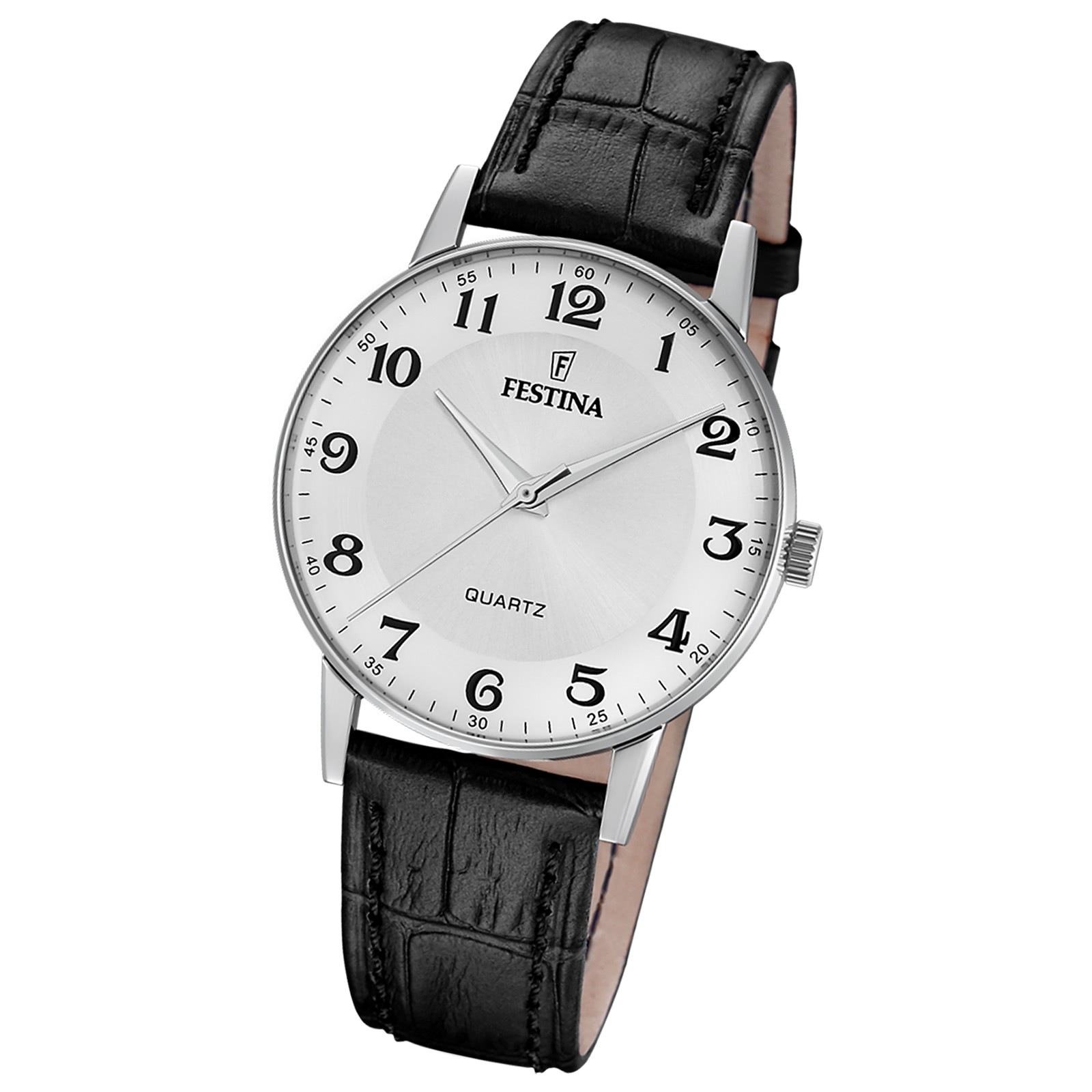 Festina Herrenuhr Klassik Armbanduhr Leder schwarz UF20690/1