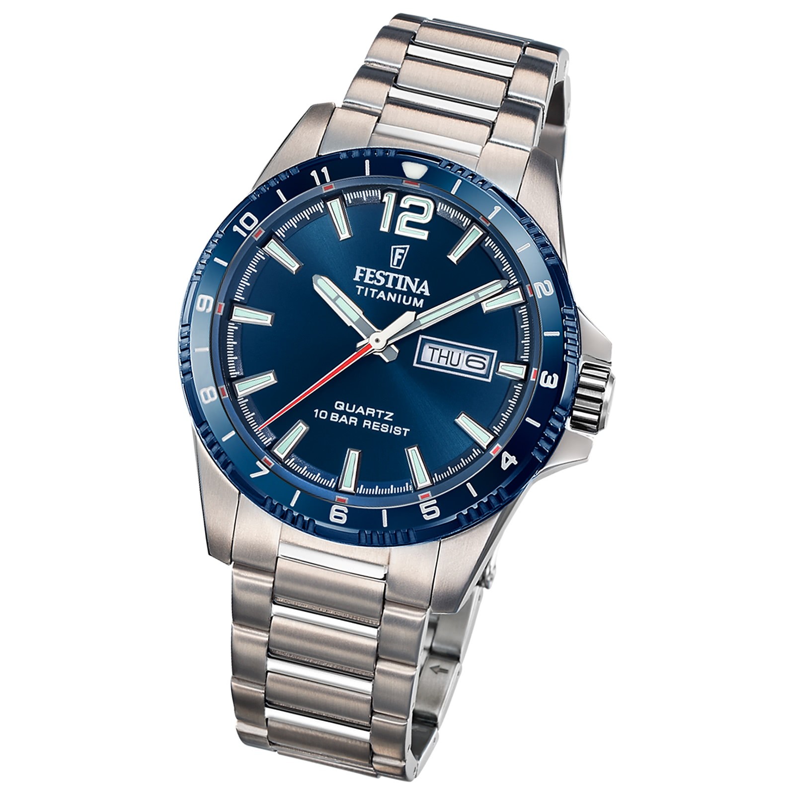 Festina Herrenuhr Titanium Armbanduhr Titan silber UF20698/2