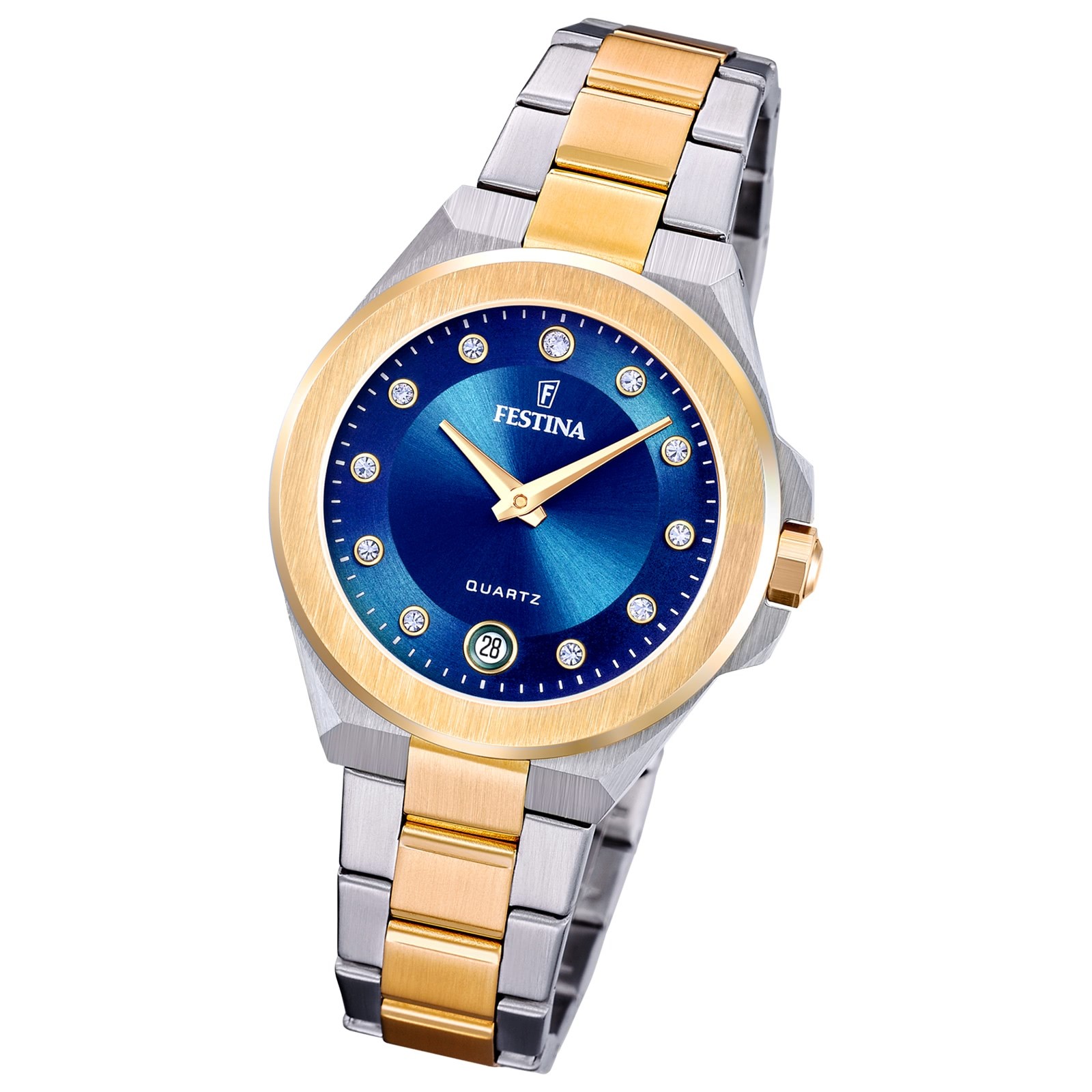 Festina Damenuhr Mademoiselle Armbanduhr Edelstahl silber gold UF20702/3