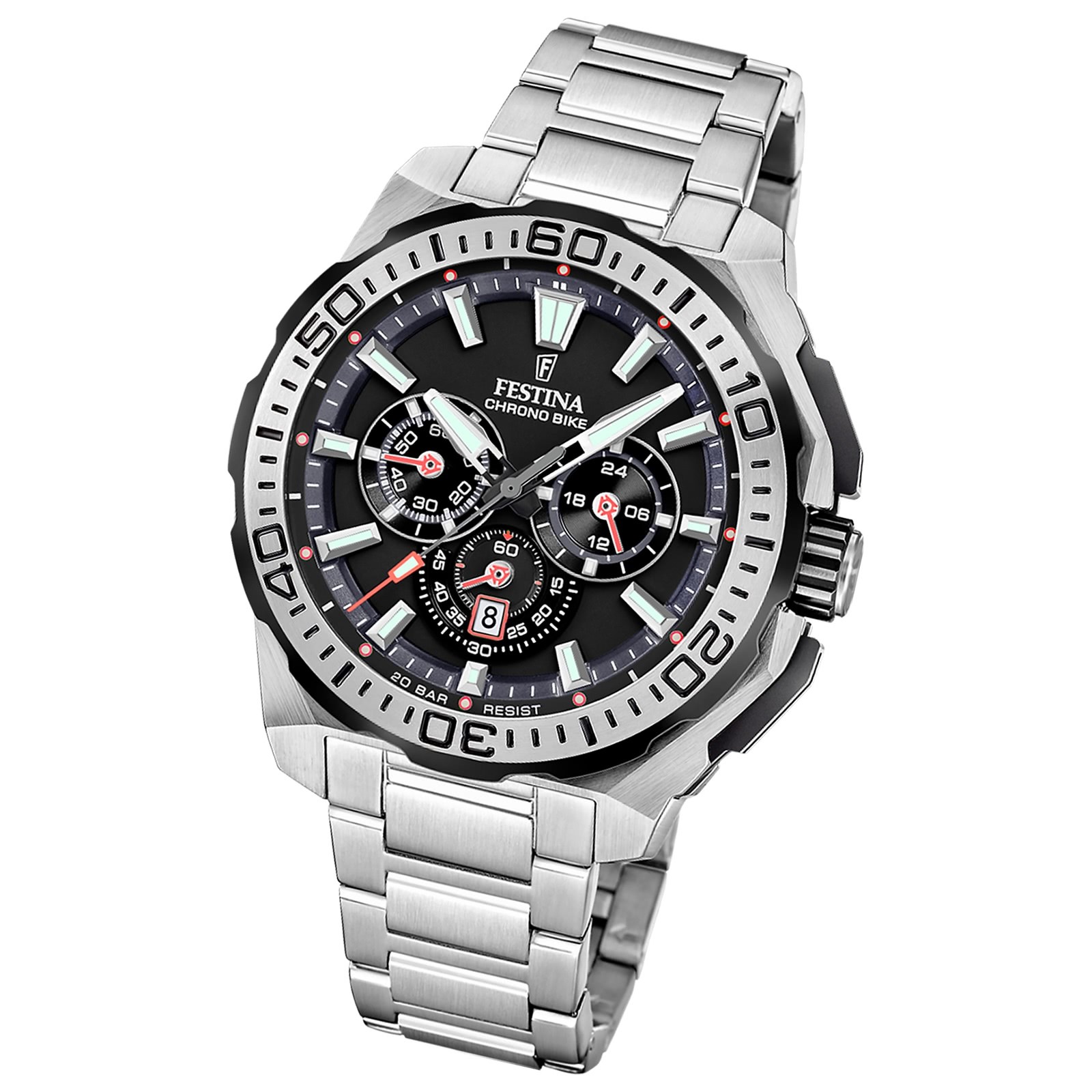 Festina Herrenuhr Chrono Bike Armbanduhr Edelstahl silber UF20724/7