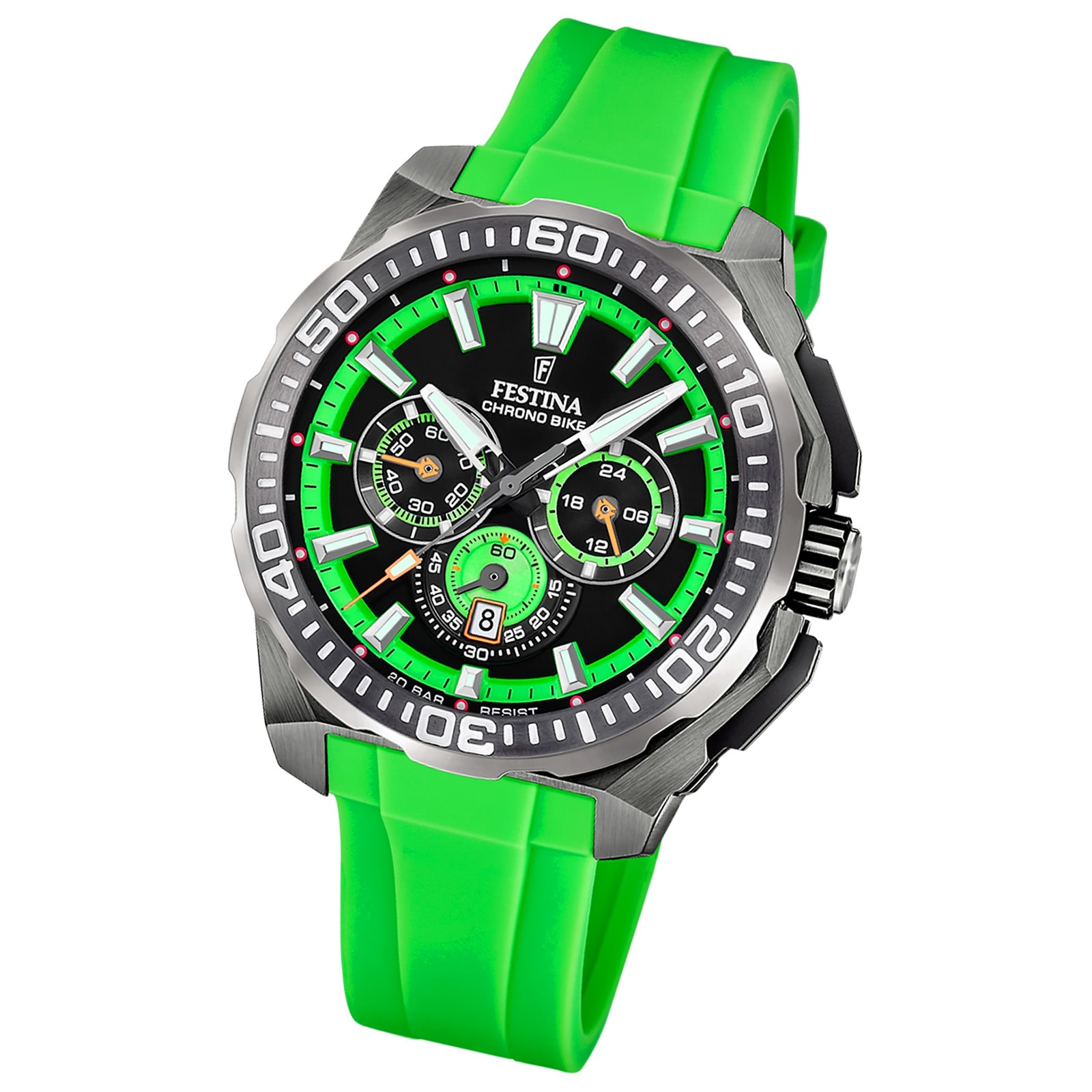 Festina Herrenuhr Chrono Bike Armbanduhr Kautschuk grün UF20725/3