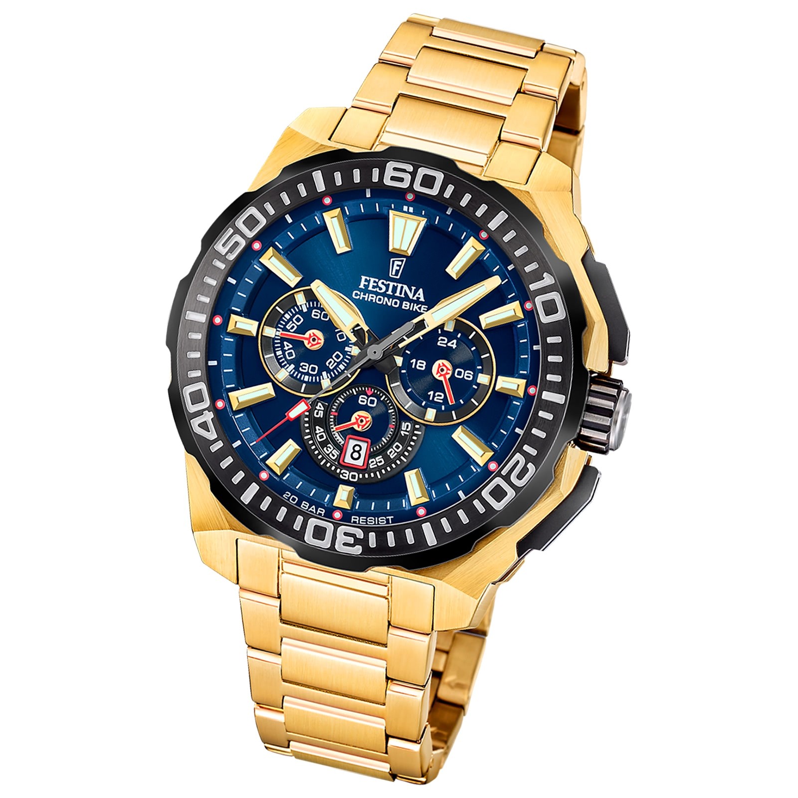 Festina Herrenuhr Chrono Bike Armbanduhr Edelstahl gold UF20727/1