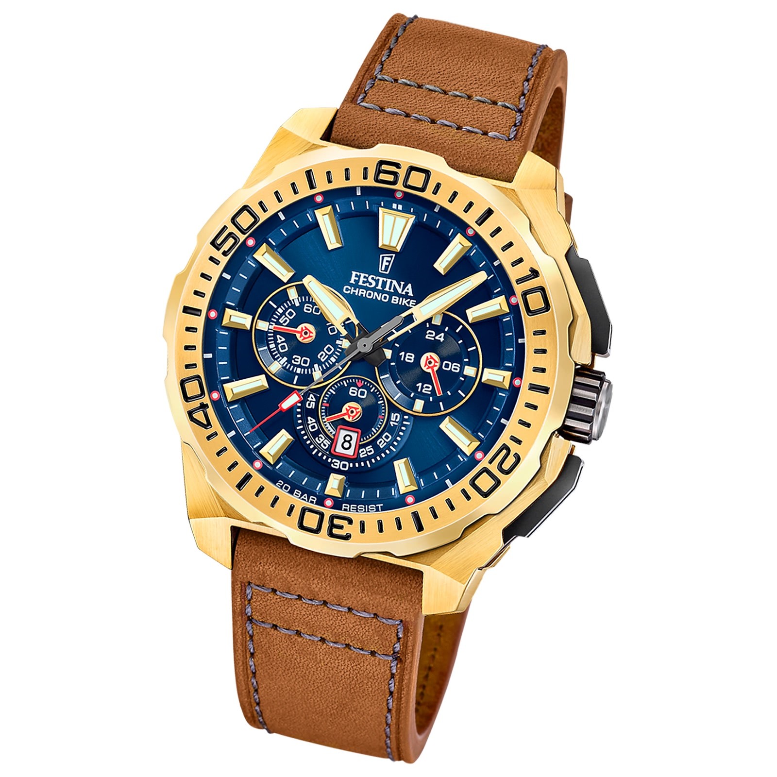 Festina Herrenuhr Chrono Bike Armbanduhr Leder braun UF20728/1