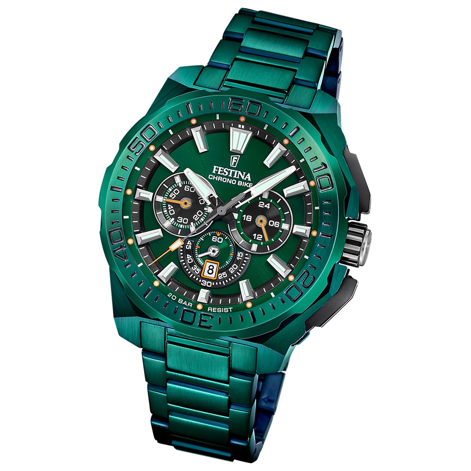 Festina Herrenuhr Chrono Bike Armbanduhr Edelstahl grün UF20730/1
