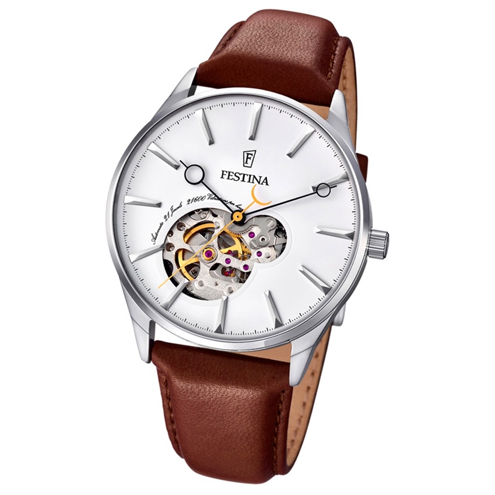 FESTINA Herren-Armbanduhr Automatik F6846/1 Leder braun UF6846/1