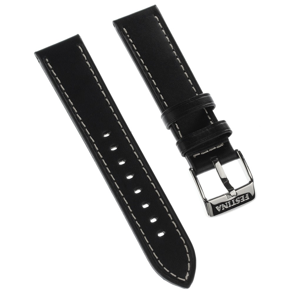 Festina Herren Uhrenarmband 21mm Leder-Band schwarz für Festina F16243 F16242 UFA16243/S